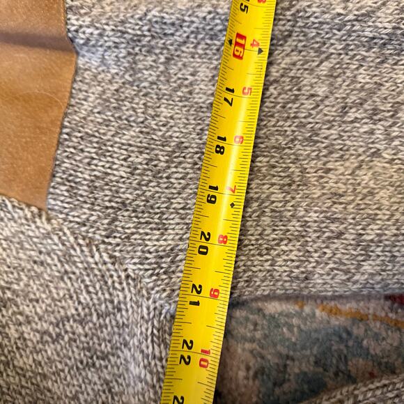 Men's VTG 90's Cabela's Wool Leather Elbow Patch Hunting Shooting Sweater Sz L - Picture 4 of 7